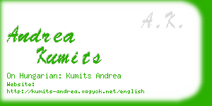 andrea kumits business card